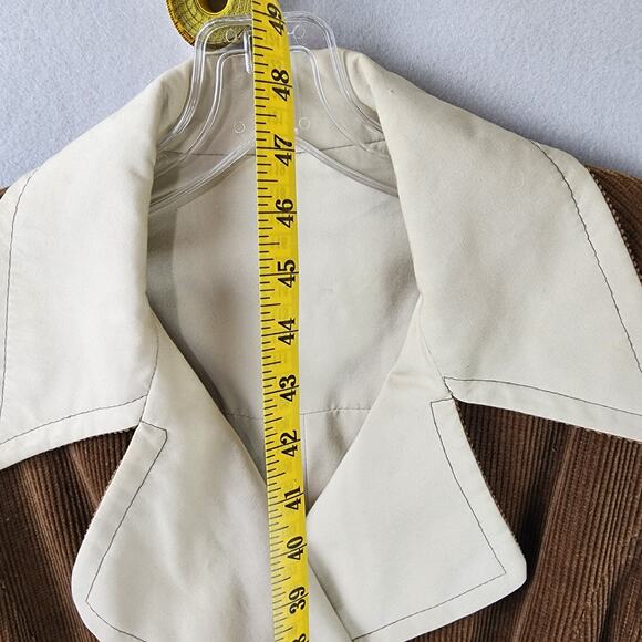 Vintage Brown Corduroy Belted Long Jacket – Unknown Size - Picture 6 of 8